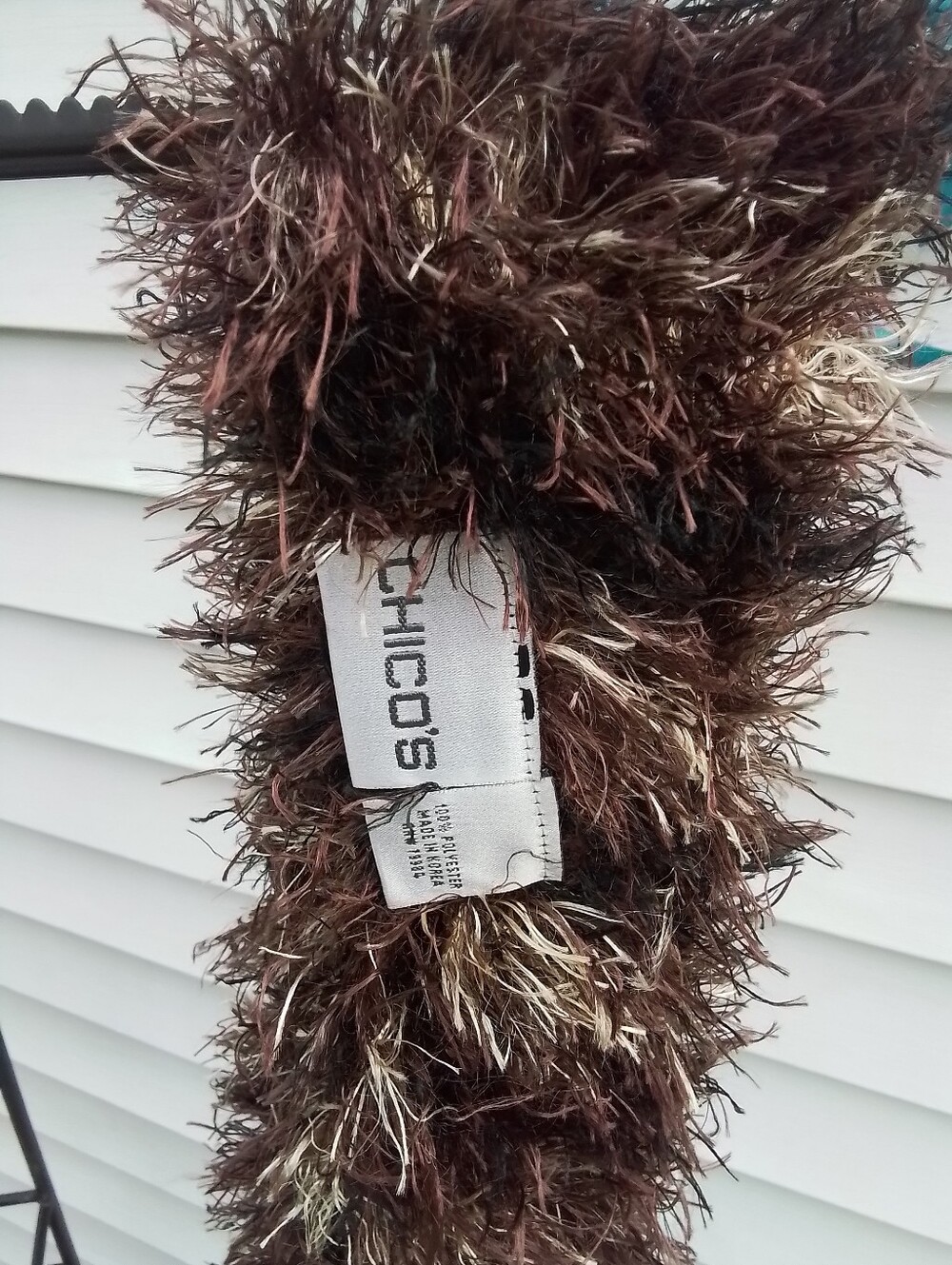 Chicos Brown Multi-Color Faux Fur Scarf